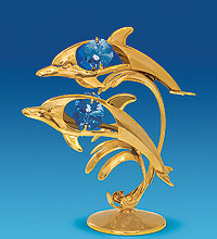 Фігурка Сваровскі з позолотою "Дельфіни" AR -3522/1, фото 1