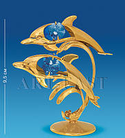 Фігурка Сваровскі з позолотою "Дельфіни" AR -3522/1, фото 2