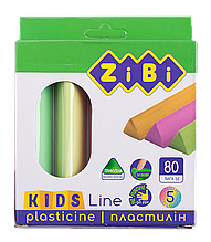 Пластилін 5 кольорів неон, 80 г, KIDS Line