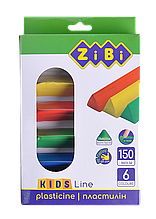 Пластилін 6 кольорів, 150 р, KIDS Line