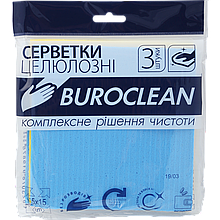 Влаговпітивающие серветки целюлозні Buroclean 15х15 см, 3 шт/уп