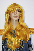 Искусственный парик имитация натуральных волос длинные волосы с челкой золотистые