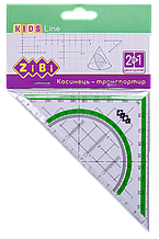 Косинець 2 в 1,140 мм, 90°45°, з салатовою смужкою, блістер, KIDS Line