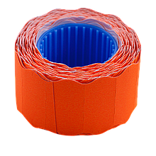 Цінник 26*12мм (500шт, 6м), фігурний, зовнішня намотування, помаранчевий