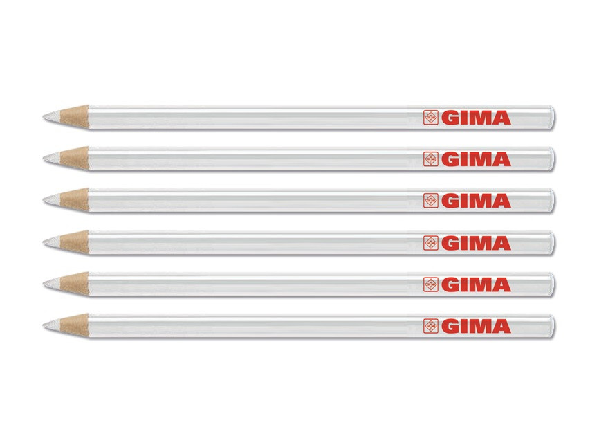 Олівець GIMA DERMATOGRAPH на восковій основі для нанесення розмітки та ескізу No 6, білий, Італія