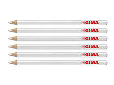 Олівець GIMA DERMATOGRAPH на восковій основі для нанесення розмітки та ескізу No 6, білий, Італія