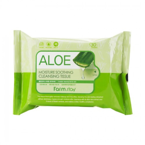 Набір очисних серветок Farmstay Aloe Moisture Soothing Cleansing Tissue 30 шт.