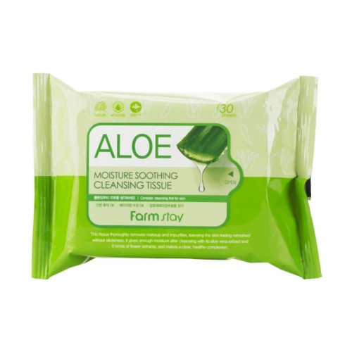 Очищуючий набір серветок Farmstay Aloe Moisture Soothing Cleansing Tissue 30 шт