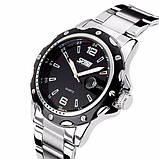 Чоловічий наручний годинник Skmei Robby Steel 0992S Сріблястий з чорним, фото 3