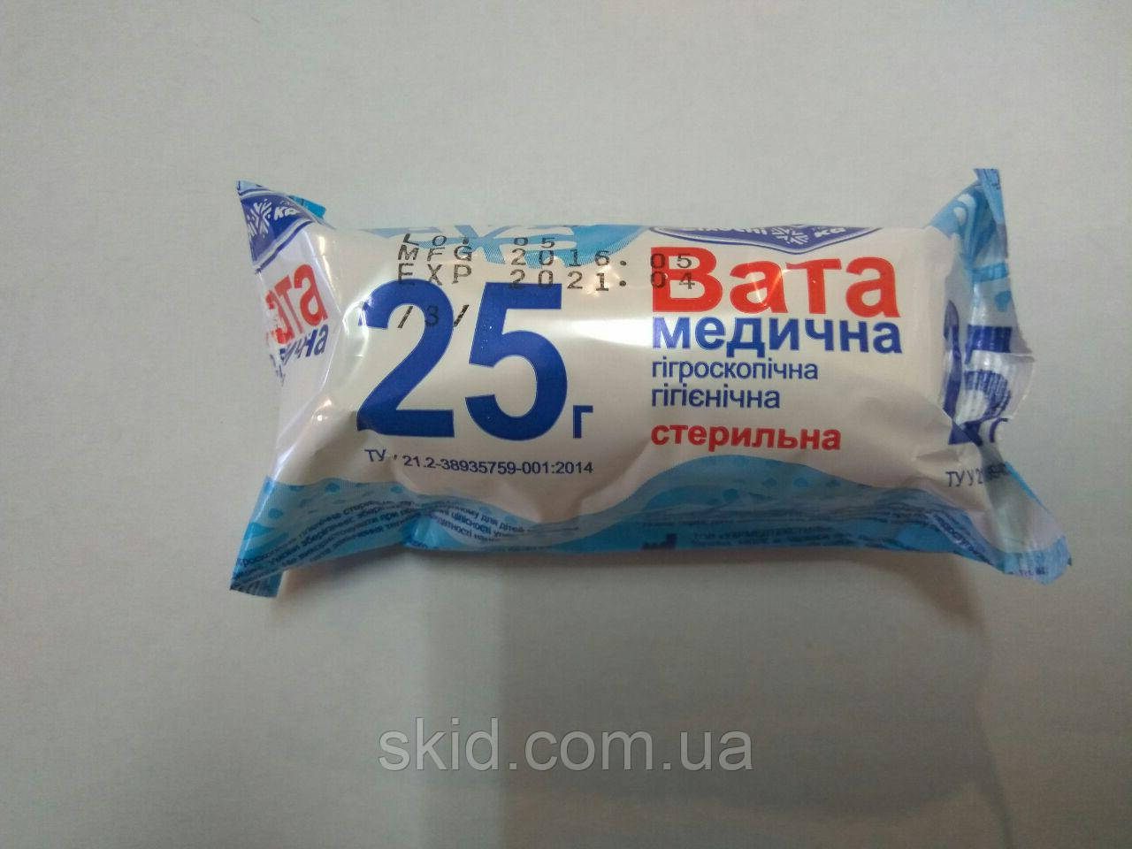 Вата стерильна (ролик) "Білоснежка" 25 г.