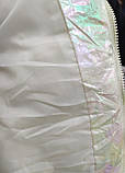 Куртка коротка осінка, кольору білий хамелеон, фото 5