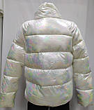Куртка коротка осінка, кольору білий хамелеон, фото 6