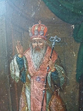 Ікона Афанасій патріарх Царгородський лубенський чудотворець 19 століття, фото 2