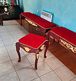 Лавка з дерева з оксамитової підкладкою сидіння 1м., фото 4