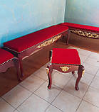 Лавка з дерева з оксамитової підкладкою сидіння 1м., фото 5