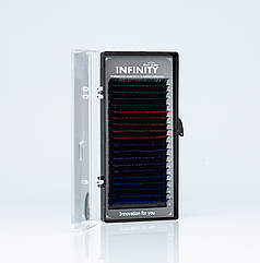 Вії INFINITY Ombre C 0.07 Mix 4 кольори (сині,зелені,червоні,фіолетові) 12mm