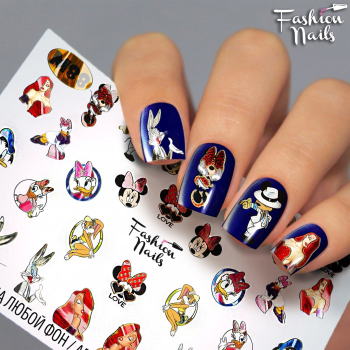 Слайдер-дизайн Fashion nails - наклейка на нігті - Мультики Міккі Маус арт.M88