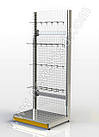 Стелаж сітчастий 2350х1200 мм, приставний металевий стелаж, торговий стелаж Рістел з сітчастими панелями, сітчастий стенд, фото 8