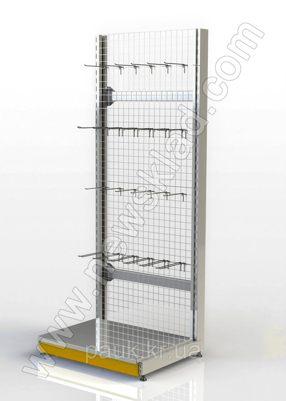 Стеллаж сетчатый 2350х950 мм, металлический приставной стеллаж, торговый стеллаж Ристел с сетчатыми панелями - фото 8 - id-p1284144