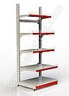 Стелаж на стяжках 2350х950 мм, приставний металевий стелаж Рістел, торговий стелаж з поличками без задньої стінки, стелаж на склад, фото 3