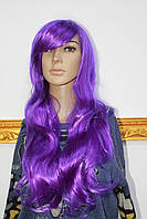 Перука штучне термоволокно довге фіолетове волосся з щелепою