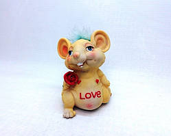 Скарбничка Love 13х9 см, Скарбничка миша, подарунок на Новий Рік 2020, скарбничка символ Нового Року