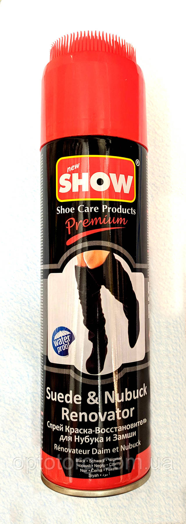 Спрей краска восстановитель ЧЕрная для замши, велюра, нубука оптом от optotorg.com.ua краска для замши велюра нубука черная покрасить замшу