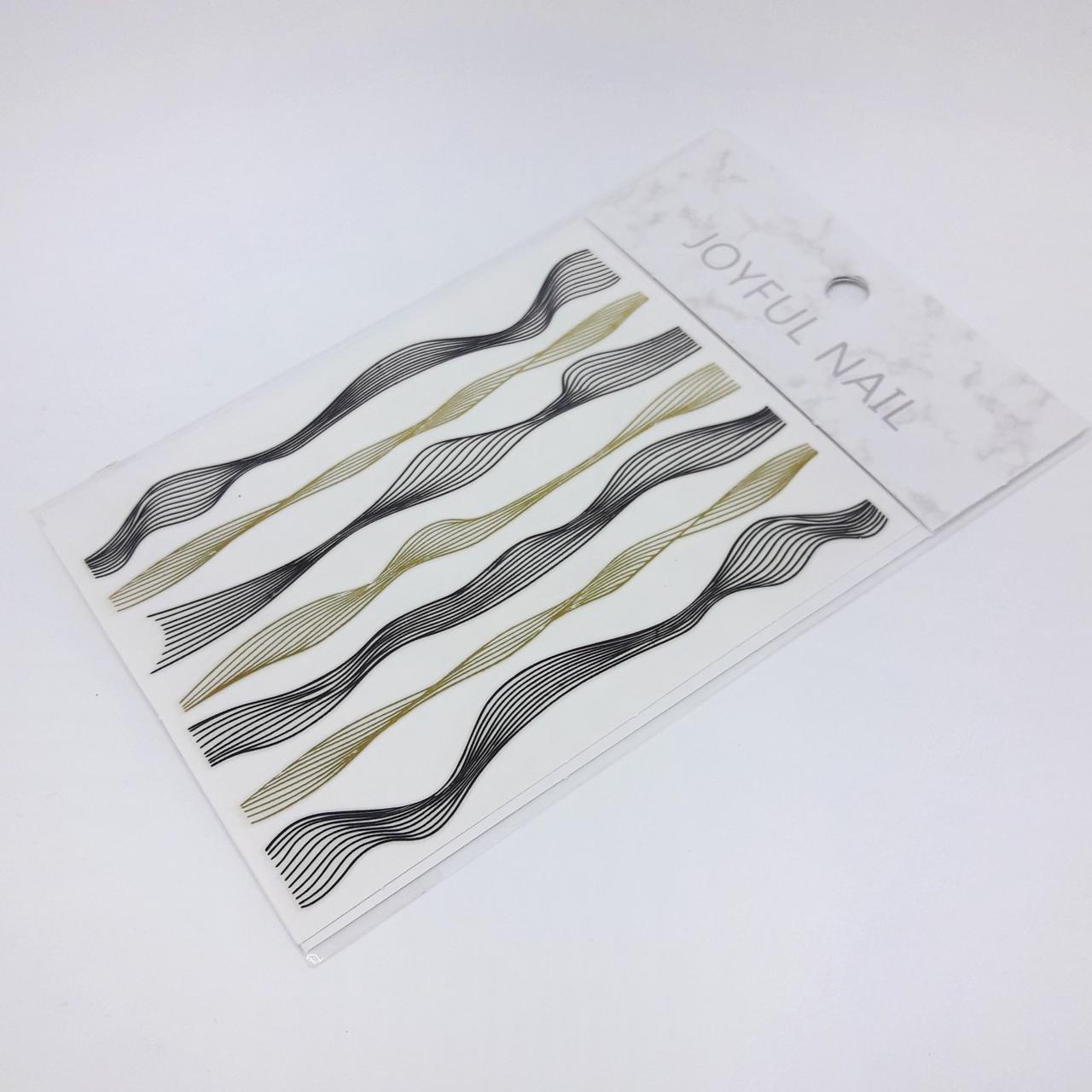Наклейки для дизайну нігтів Joyful Nail (чорний+золото)