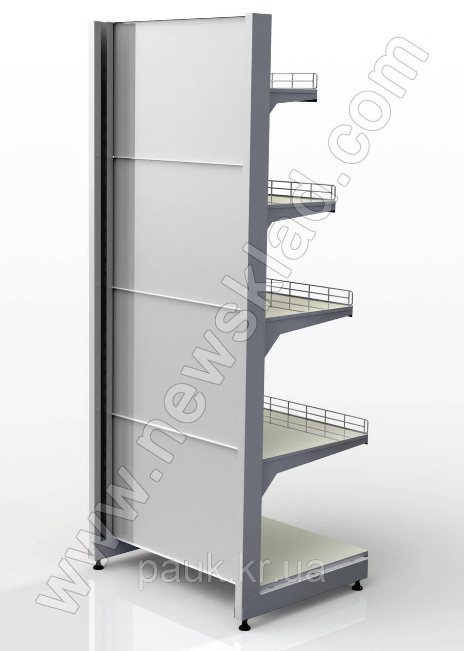 Торговый стеллаж 1600*950 мм Ристел, стеллаж прямой приставной, металлический стеллаж в магазин - фото 4 - id-p1284224