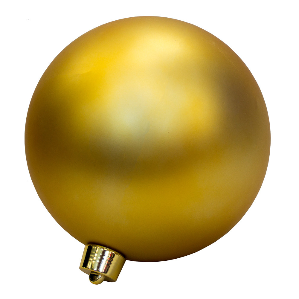 Велика ялинкова іграшка - куля, 25 см, золотиста, матова, пластик (034178), фото 1