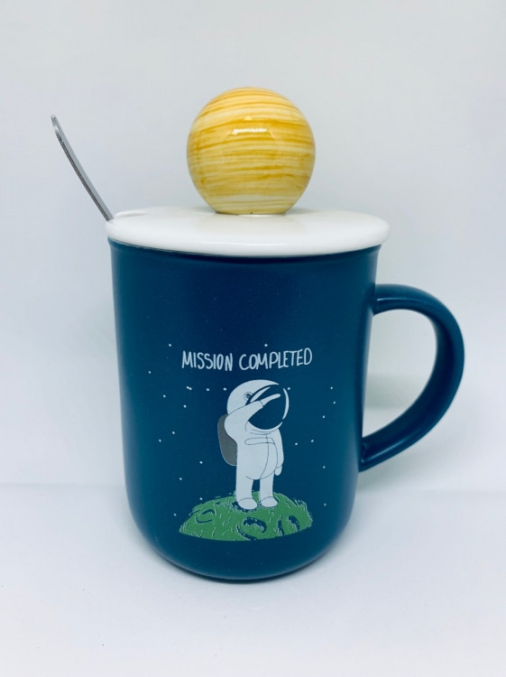 Кружка Mission Completed з кришкою і ложкою, фото 1