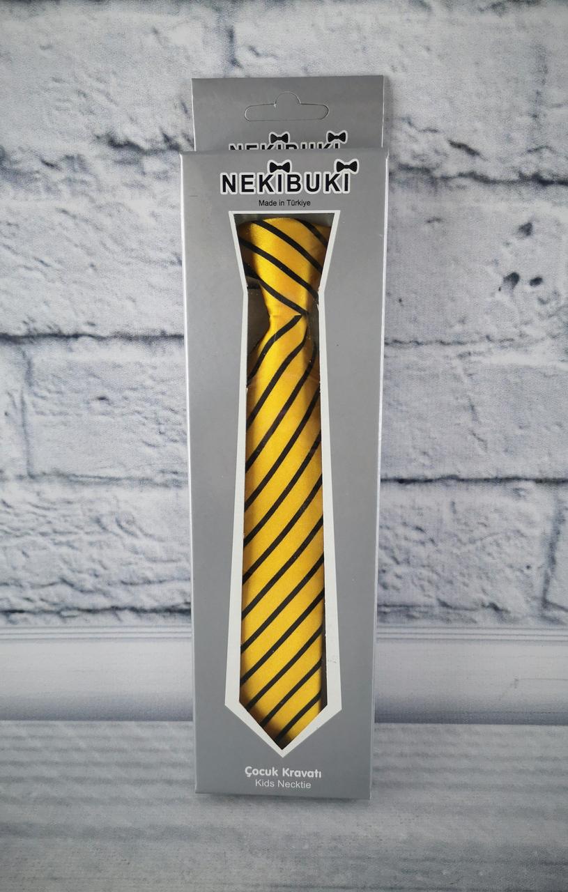Краватка в коробці жовтий в смужку 1-7 років 30 см 2040ж Туреччина, фото 1