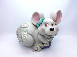 Скарбничка Миша 23х22 см, Скарбничка миша, подарунок на Новий Рік 2020, скарбничка символ Нового Року