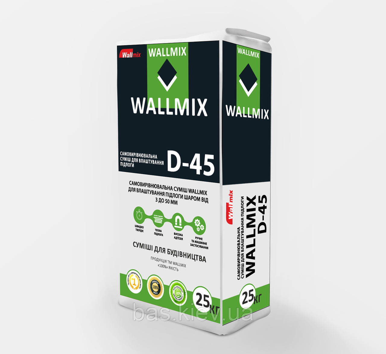 WALLMIX D 45 Самовирівнююча суміш для підлоги, 25кг