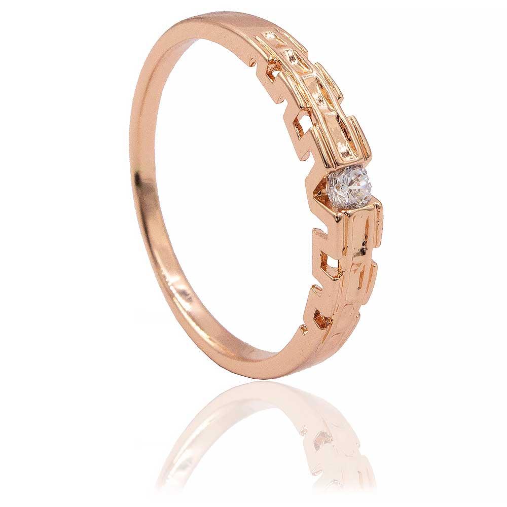 Кільце позолота Грецький орнамент (Медицинське золото), фото 1