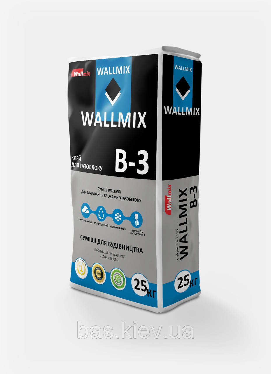 КЛЕЙ ДЛЯ ГАЗОБЛОКУ WALLMIX B-3 , 25кг