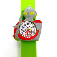 Детские часы Flip-flop Робот на зеленом силиконовом флип-ремешке.
