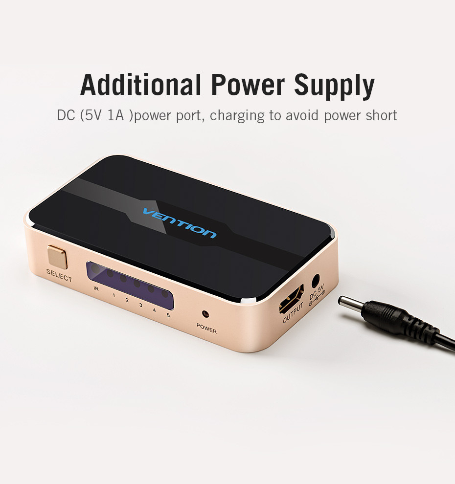 Vention HDMI розгалужувач 5 входів 1 вихід HDMI перемикач 5x1 для xbox 360 PS4 Smart Android HDTV 4K 5 в 1