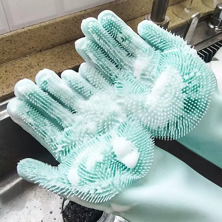 Перчатки силиконовые 2 шт  для мытья посуды Magic Silicone Gloves