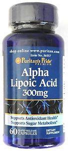 Антиоксидант, поліпшення метаболізму Puritan's Pride Alpha Lipoic Acid 300 mg 60 caps, фото 1