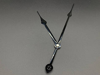 Годинникові стрілки чорні металевий для виготовлення настінного годинника 2 стрілки хвилинна 16 см, годинна 13 см