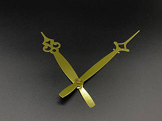 Стрілки для настінного годинника 2 шт в комплекті годинникова і хвилинна золотого кольору з фігурним дизайном