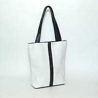 Стильная кожаная черно-белая сумка на плечо, цвета в ассортименте