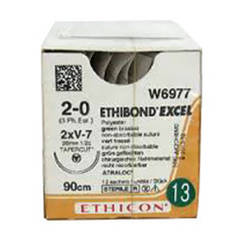 Шовний хірургічний матеріал Этибонд ETHIBOND EXCEL 90 см 2/0 кол.-реж.W6937