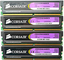 Ігрова оперативна пам'ять Corsair DDR2 8Gb (4*2Gb) 800MHz PC2 6400U CL5 (CM2X2048-6400C5) Б/У