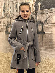 Кашемірове пальто "Александра" (темно-сіре), 128-156 зріст