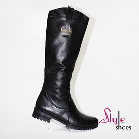 Чоботи жіночі з натуральної шкіри чорного кольору "Style Shoes"