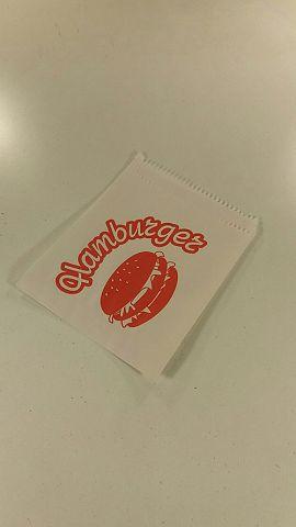 Пакет бумажный для гамбургера 12см 17см белые с надписью 5000 шт - фото 1 - id-p517053985
