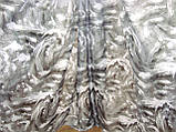 ФотоТюль фотопринт 3D "Ілюзія" креп шифон (Мокрий шовк) Білий із сірий, Висота 3 м, фото 10