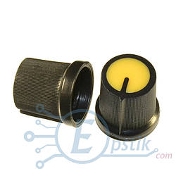 Ручка потенціометра 15x15 жовта